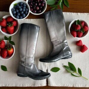 AQUATALIA Gray Black Ombré Rain Riding Boots Size 7.5